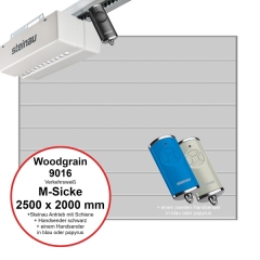 Garagentor mit L-Sicke und Woodgrain Oberfläche