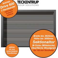 Garagentor mit M-Sicke und woograin Oberfläche