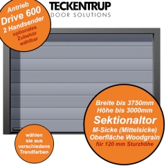 Garagentor mit M-Sicke und glatter Oberfläche