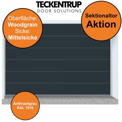 Garagentor mit M-Sicke und Woodgrain Oberfläche