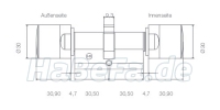 SimonsVoss digitaler Schließzylinder Z4.30-30.FD.G2 - G2 Version 3061, mit beidseitig freidrehenden Knäufen