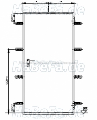 T30-1 H8-5 Brandschutztür, 750 mm x  2000 mm - incl. Edelstahlbeschlag