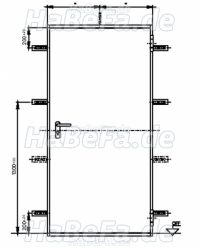 T30-1 H8-5 Brandschutztür, 875 mm x  2000 mm - incl. Edelstahlbeschlag