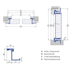 T30-1 H8-5 Brandschutztür, Breite 800 mm, Höhe wählbar