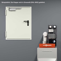 T30/RS Klappe Modell H8-5 von Hörmann kleine einflügelige Brand- und Rauchschutztür, Breite 800mm Höhe 800mm