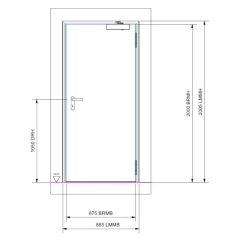 Teckentrup Brandschutzt&uuml;r mit Rauchschutz T30-1 RS FSA 62 in der Breite 875 mm und H&ouml;he 2000 mm - 4 Arbeitstage