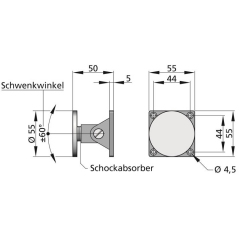 Winkelankerplatte Hekatron AFS 75 für TürhaftmagnetenTHM 425, 425-1 und 433-1 / Art.-Nr. 6500103