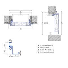 Hörmann ZK Standardtür, Breite mit 875 mm, wählbare Höhe, komplett mit Türblatt, Zarge, Dichtung und Beschlägen