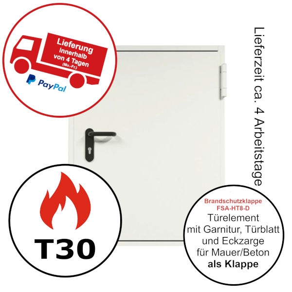 Einflügelige Feuerschutzklappe von Teckentrup in der Breite und Höhe wählbar! Kurze Lieferzeit Viele Optionen stehen zur Verfügung!