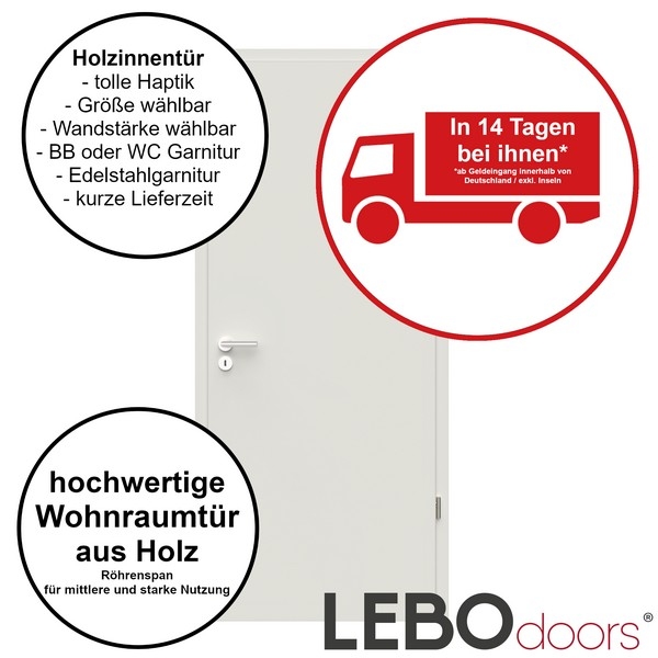 Lebo 9010 glatt Wohnraumtür online bestellen