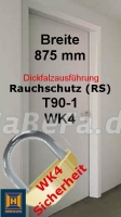 T90-1 H16 WK4 Rauchschutztür, B: 875 mm, Höhe wählbar, Dickfalz