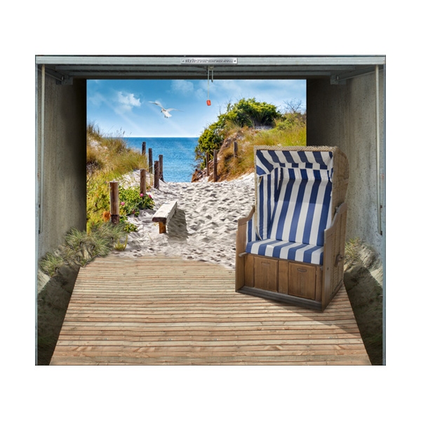 Garagentorplane "DÜNEN UND MEER", für Einzelgaragen in verschiedenen