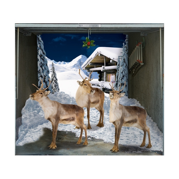 Garagentorplane "SANTAS REINDEERS", für Einzelgaragen in verschiedenen