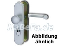 Aluminium Sicherheits- Wechselgarnitur ES2 DIN 18257, mit Langschild und Ziehschutz