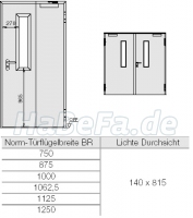 Bild 1 Rechteckverglasung 140  x 815 mm lichte Durchsicht