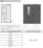 Bild 1 Rechteckverglasung 140  x 815 mm lichte Durchsicht