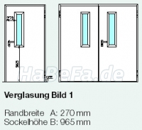 Bild 1 Rechteckverglasung Drahtglas 7mm, 140 x 815 mm lichte Durchsicht