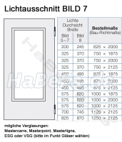 Bild 7 Lichtausschnitt, ohne Glas (bitte im Punkt Glas auswählen), lichte Durchsichtshöhe 1305 mm