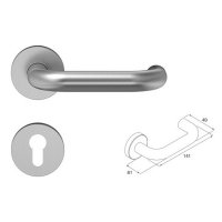 Drücker-Drücker-Garnitur in  U-Form mit Rosette in Edelstahl