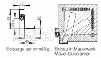 Eckzarge für Mauerwerk oder Beton mit ca. 30 mm Bodeneinstand