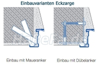 Eckzarge für Mauerwerk/ Beton mit umlaufender Dichtung