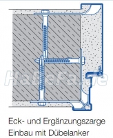 Eckzarge mit Ergänzungszarge bis 205mm Maulweite