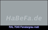 Farbton RAL 7040 Fenstergrau, matt - innen RAL9016 glänzend