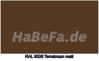 Farbton RAL 8028 Terrabraun, matt - innen RAL9016 glänzend