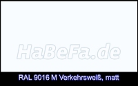 Farbton RAL 9016 M Verkehrsweiß, matt - innen RAL9016 glänzend