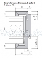 Holzumfassungszarge Maulweite 271 bis 330 mm