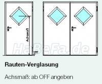 Rautenverglasung 400 x 400mm, Drahtglas 7mm