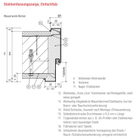 Stahlumfassungszarge für Massivwand MW 145 mm