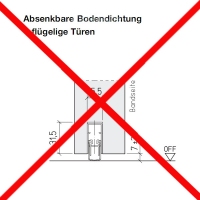 Türblatt mit ca. 10 mm Spalt am Boden