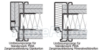 Umfassungszarge B73 für Ständerwerk mit Maulweite 100 mm inkl. Obentürschließer HDC 35