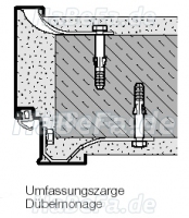 Umfassungszarge Mauerwerk/ Beton 331mm bis 450mm