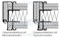 Umfassungszarge Ständerwerk 150mm incl. Obentürschließer