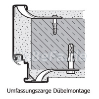 Umfassungszarge für Mauerwerk / Beton bis Maulweite 330 mm