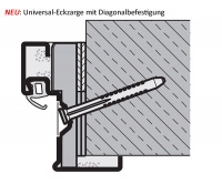 Universal-Eckzarge für Mauerwerk/Beton für Diagonalbefestigung