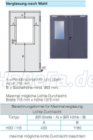 Verglasung nach Wahl bis 1,2m²